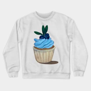 hand drawn blue berry cupcake Crewneck Sweatshirt